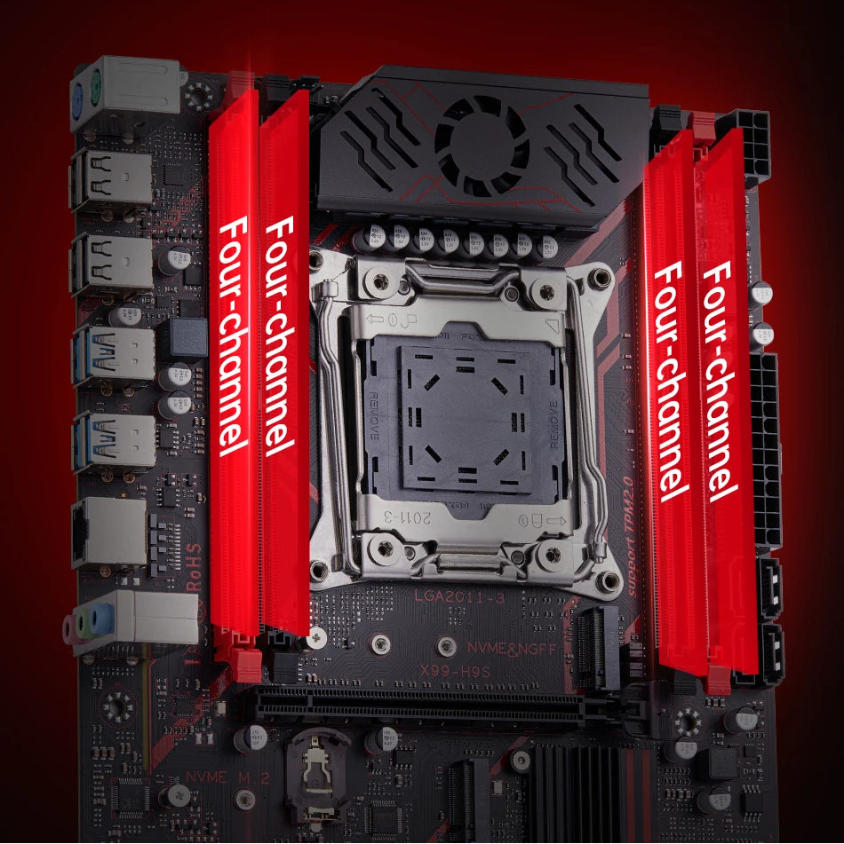 X99 Motherboard | LGA 2011-3 C612 Chipset | DDR4 | NVMe & NGFF M.2 | TPM 2.0 | 4-Channel Memory | USB3.0 & SATA3.0