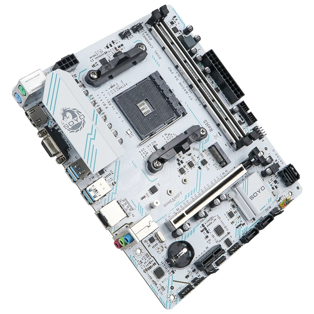 SOYO B450M Gaming Motherboard | AM4 Socket | DDR4 | NVMe M.2 | Supports AMD Ryzen 5600 CPU