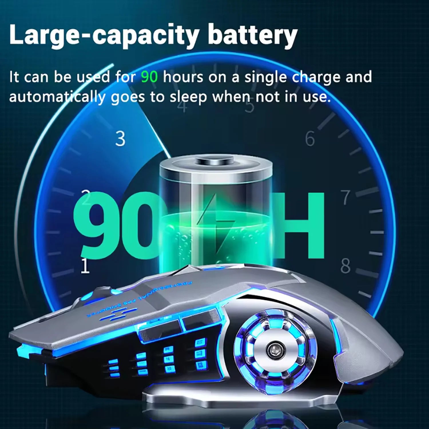 OBAME Rechargeable Wireless Gaming Mouse | Silent Bluetooth RGB Mouse with USB Receiver