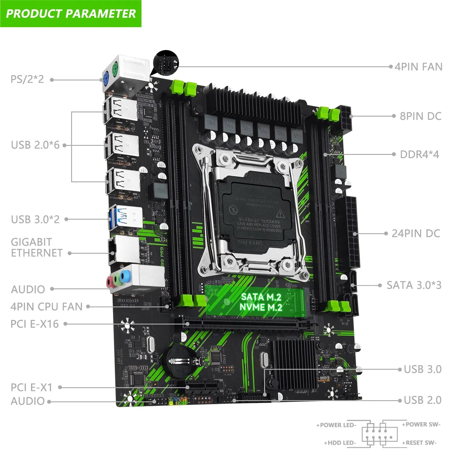 MACHINIST X99 PR9 Motherboard | LGA 2011-3 Intel Xeon E5 V3/V4 Support | DDR4 RAM
