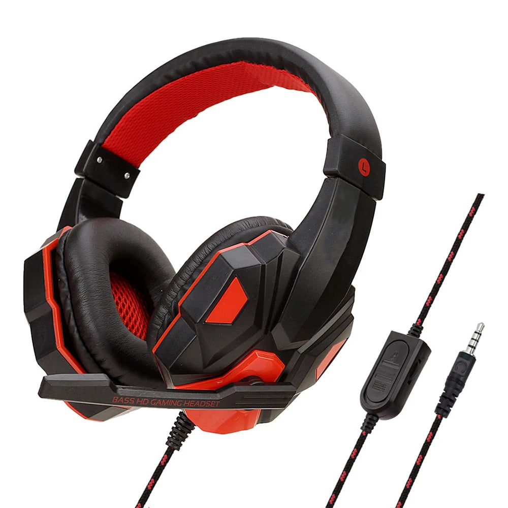 Wired Gaming Headset with Noise Cancelling Microphone | 120° Adjustable Over-Ear Headphones for PS4, PS5, Xbox, PC & Smartphone
