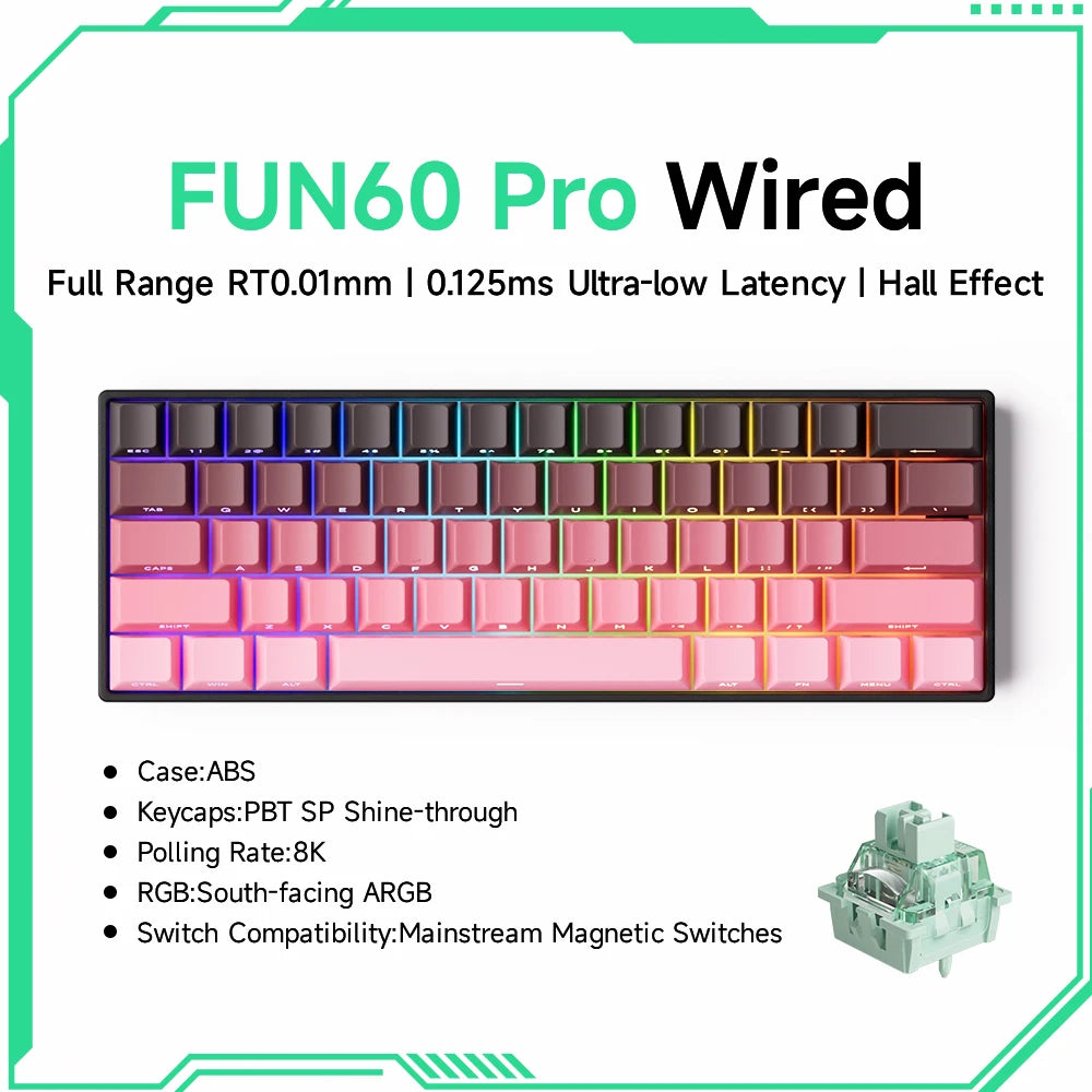 Pro-Level Precision: AKKO x MONSGEEK FUN60 PRO & MAX Wireless 60% Mechanical Keyboard with Magnetic Switches & Customizable RGB