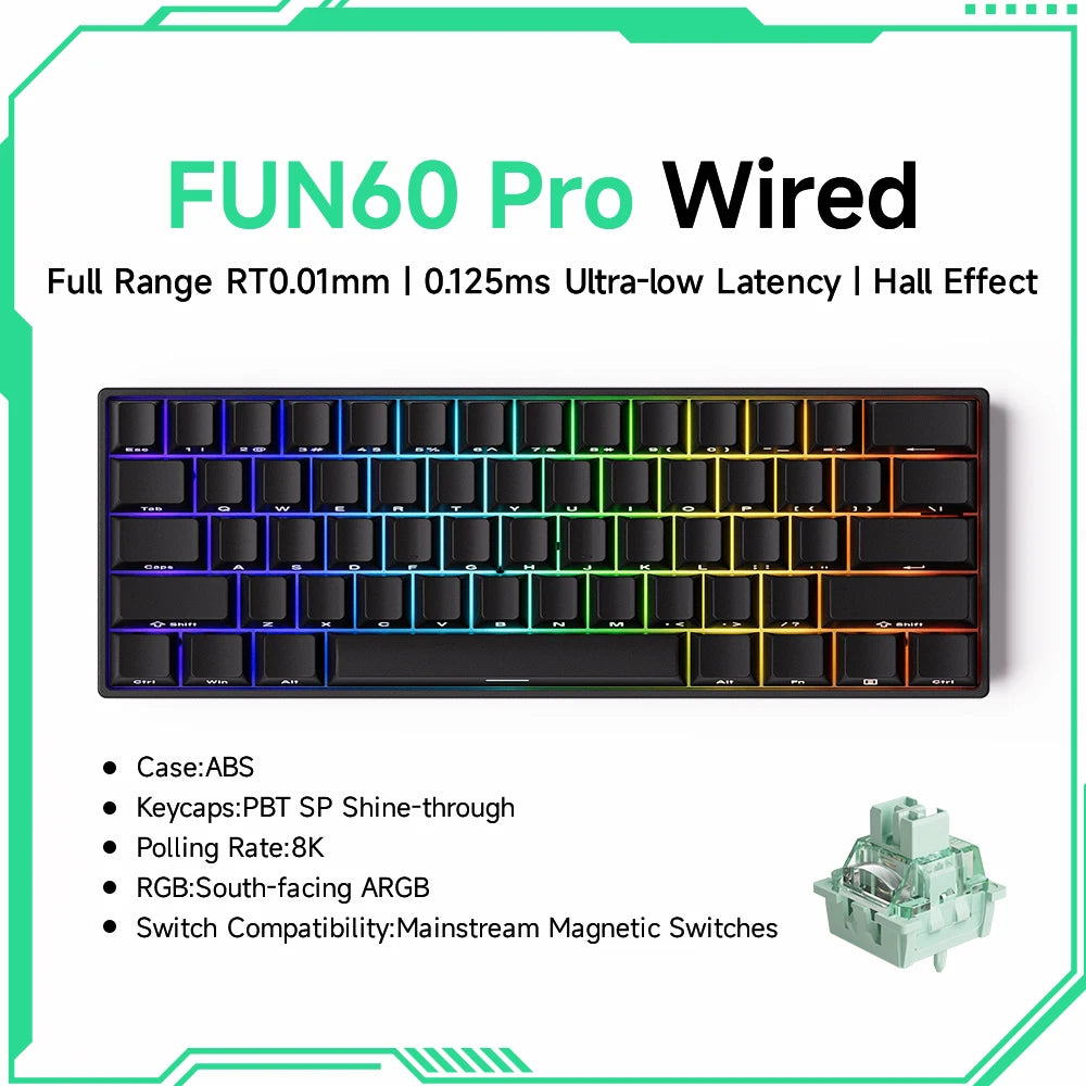 Pro-Level Precision: AKKO x MONSGEEK FUN60 PRO & MAX Wireless 60% Mechanical Keyboard with Magnetic Switches & Customizable RGB