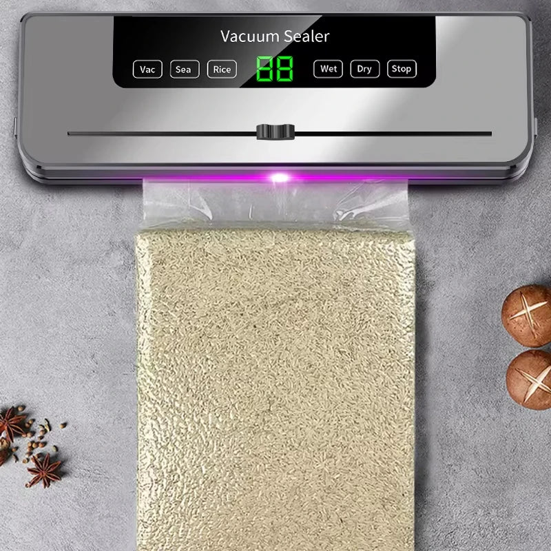 Electric Vacuum Sealer Machine – Dry & Wet Food Saver | Fresh-Lock Packaging System for Kitchen Storage
