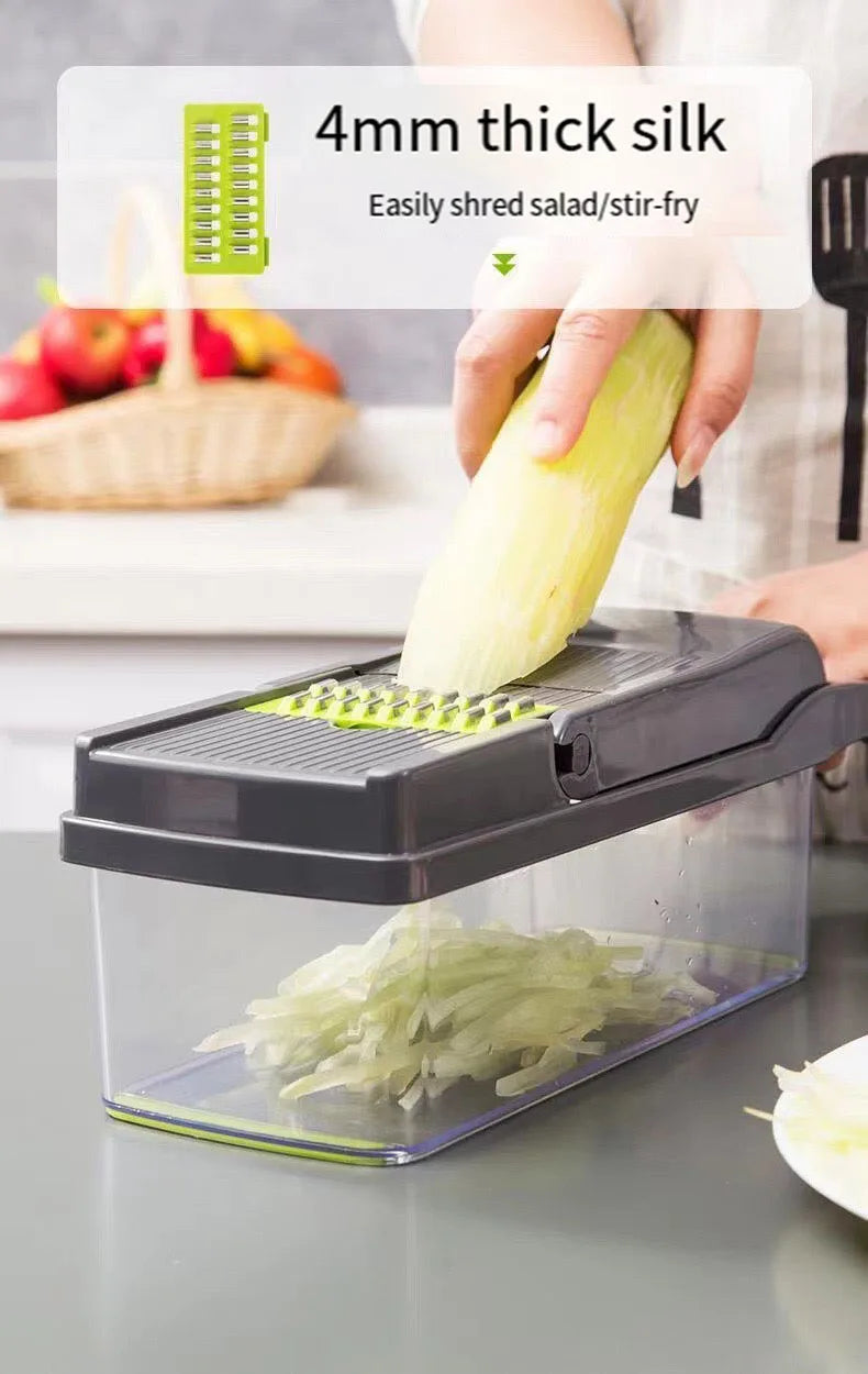 14/16 in 1 Multifunction Vegetable Chopper, Slicer, Dicer & Gater for Effortless Meal Prep