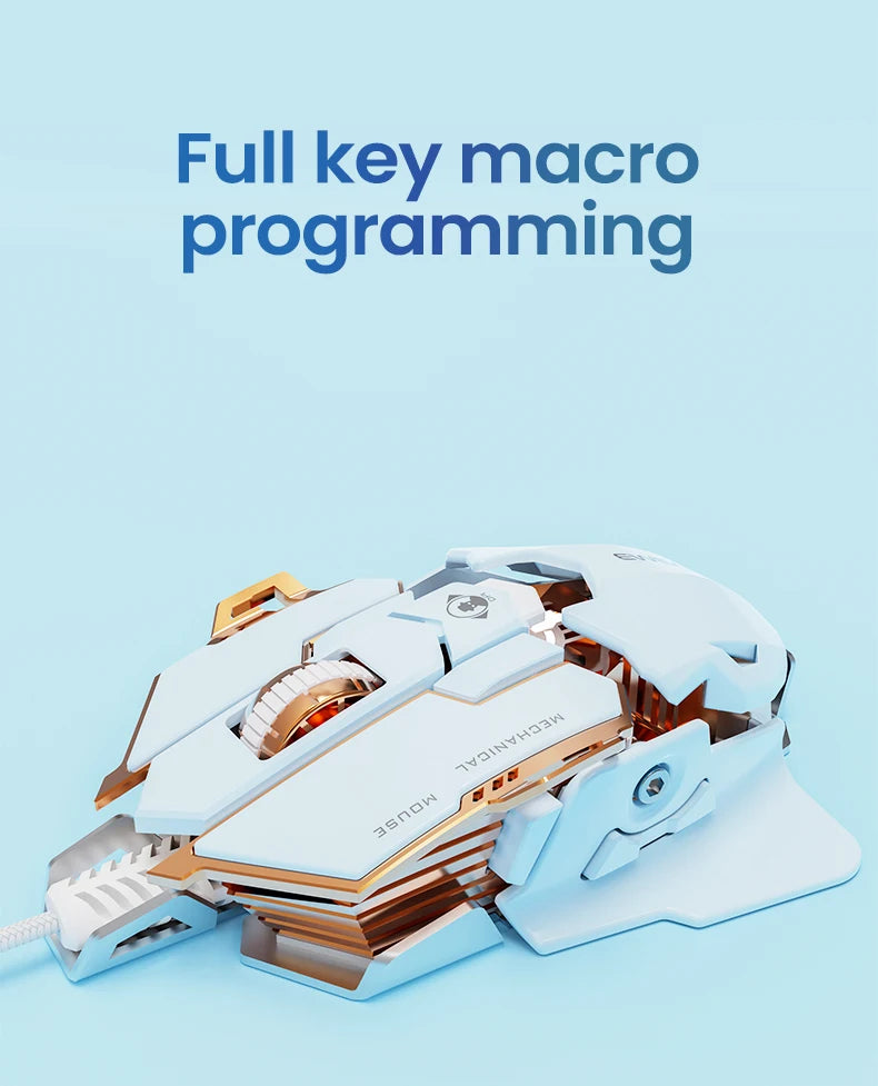 EWEADN G5 RGB Wired Gaming Mouse | Macro Function, Silent/Audible Click, Ergonomic Design for Laptop & PC