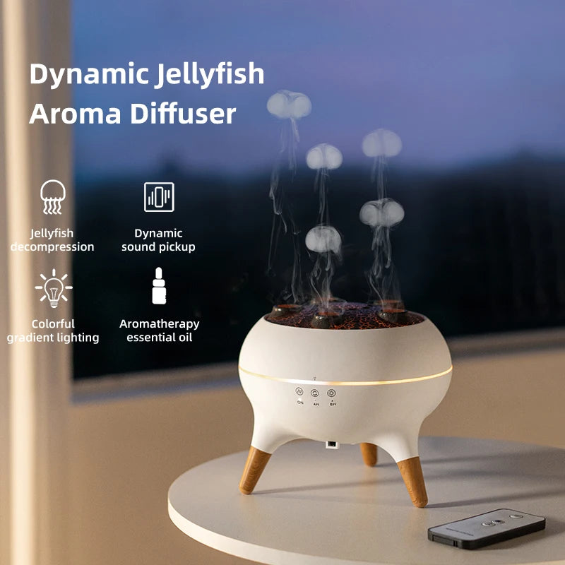 Dynamic Jellyfish Aroma Diffuser | 250ml Essential Oil Humidifier with LED Mood Lights