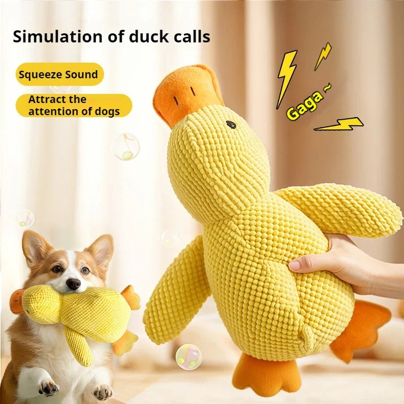 Plush Duck Dog Toy – Soft Squeaky Chew Toy for Dogs | Bite-Resistant, Teeth Cleaning & Comfort Companion Toy