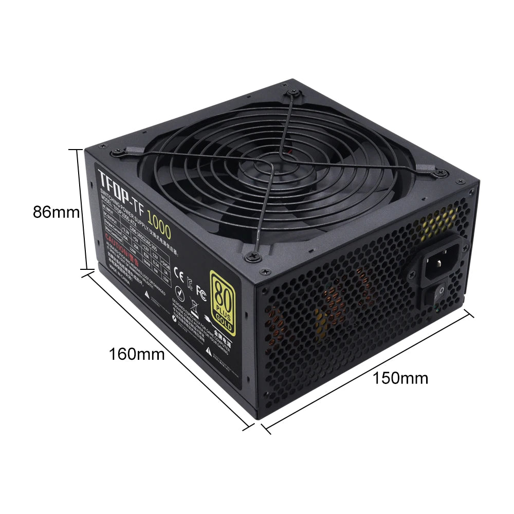 TF SKYWINDINTL 1000W 80+ Gold Fully Modular ATX Gaming Power Supply | High-Efficiency PSU for PC Builds