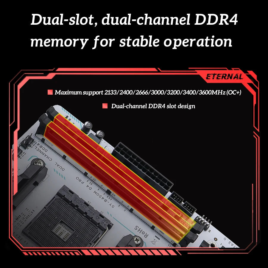 SOYO B450M Gaming Motherboard | AM4 Socket | DDR4 | NVMe M.2 | Supports AMD Ryzen 5600 CPU