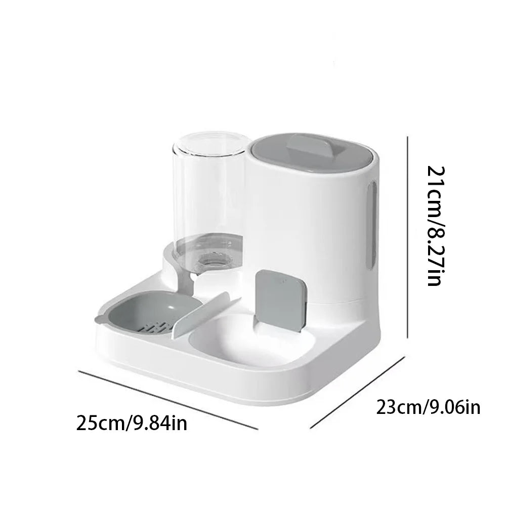 2-in-1 Spill-Proof Pet Feeding Station with Water Dispenser – Dual Bowl Set for Cats & Dogs | Non-Slip Base & Easy-Clean Design