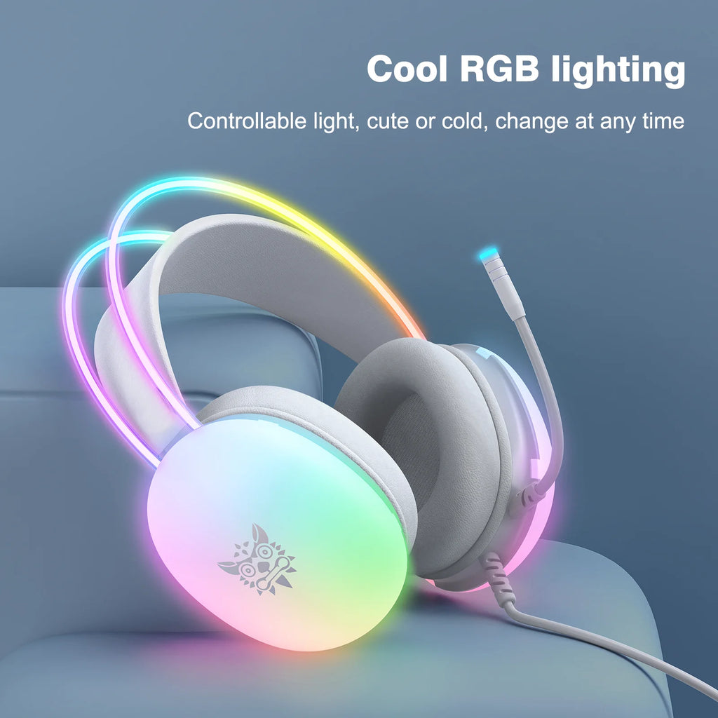 ONIKUMA RGB Gaming Headset | Esports Surround Sound Headphones with Mic & LED Lights
