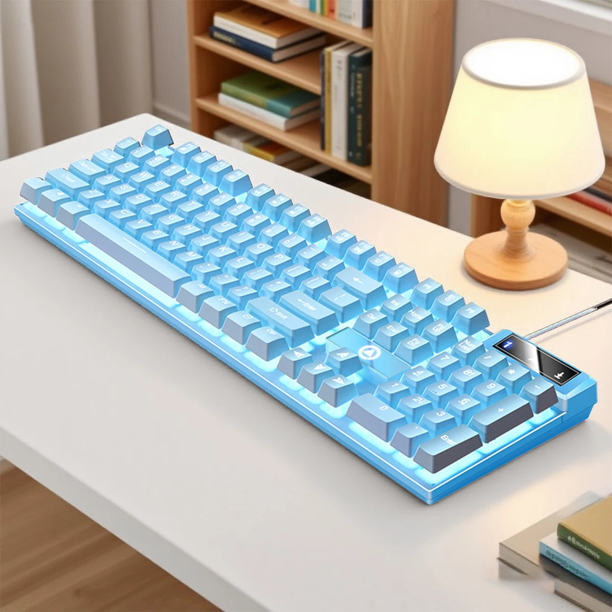 YINDIAO K500 Wired Gaming Keyboard with Numpad | Low-Profile Silent Keys, Ergonomic Design, USB Plug & Play for PC, Laptop & Office