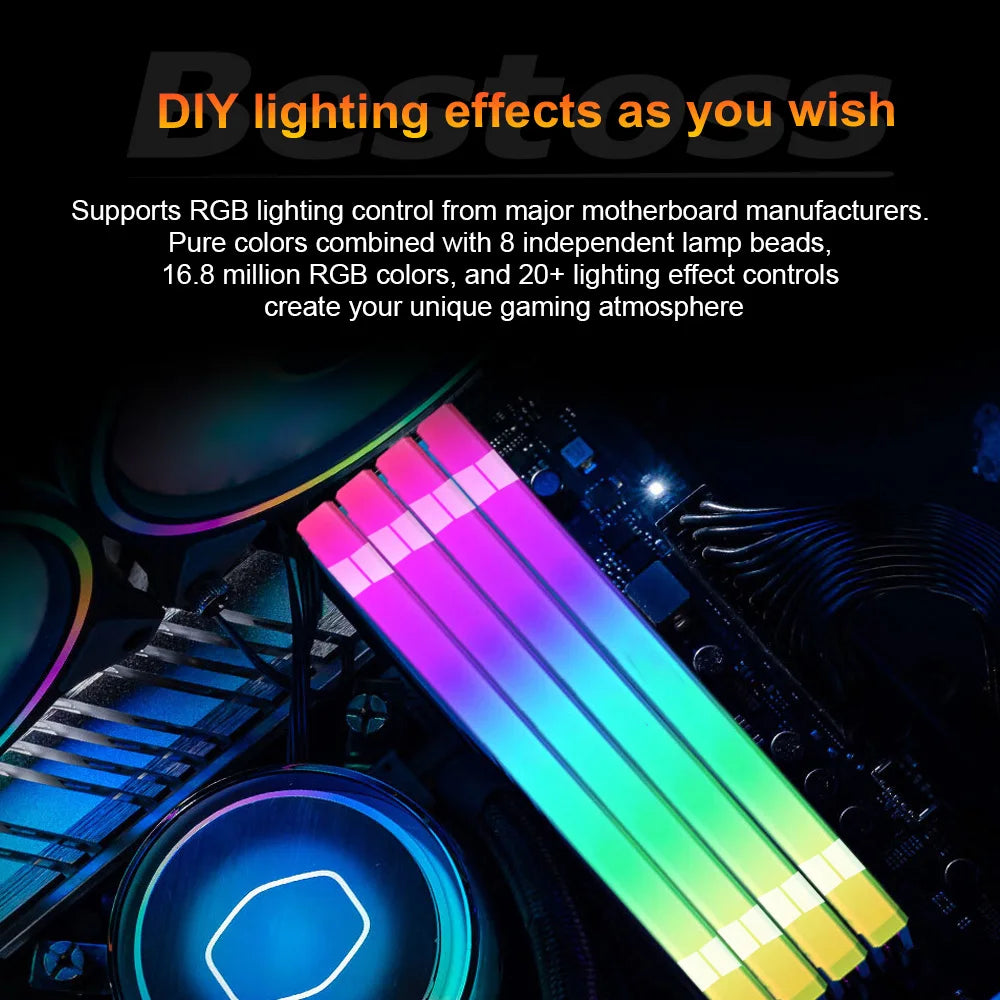 Bestoss RGB DDR4 Desktop RAM — 8GB / 16GB / 32GB Kit (2×16GB) | 3200MHz | 288-Pin DIMM