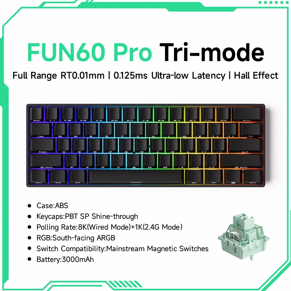 Pro-Level Precision: AKKO x MONSGEEK FUN60 PRO & MAX Wireless 60% Mechanical Keyboard with Magnetic Switches & Customizable RGB