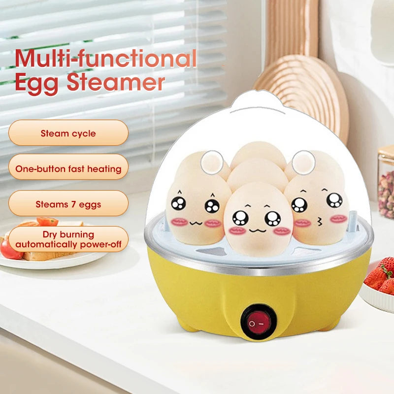 Automatic 7-Egg Cooker - Multi-Functional, steam, Boil & Custard Maker, Auto Power-Off