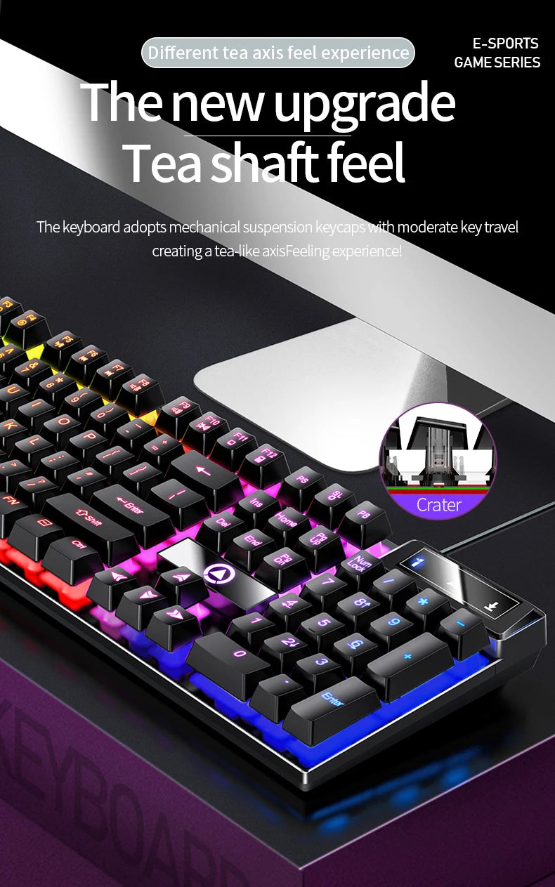 YINDIAO K500 Wired Gaming Keyboard with Numpad | Low-Profile Silent Keys, Ergonomic Design, USB Plug & Play for PC, Laptop & Office