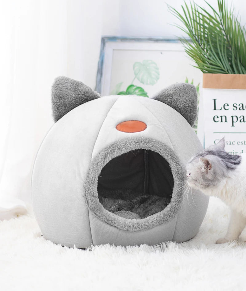 Cozy Cat Cave Bed & Puppy Tent | Warm Winter Nest for Deep Sleep Comfort – Soft Indoor House for Cats & Small Dogs