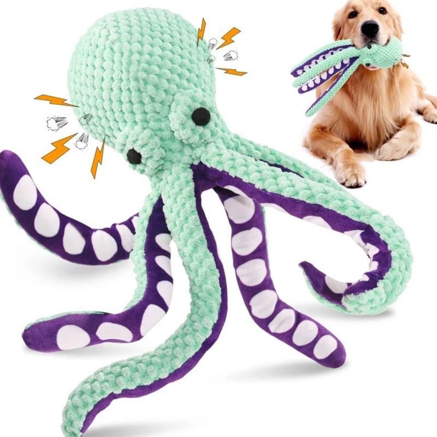 Interactive Plush Octopus Dog Toy - Soft Squeaky Chew Toy for Dogs | Durable & Fun Companion Toy