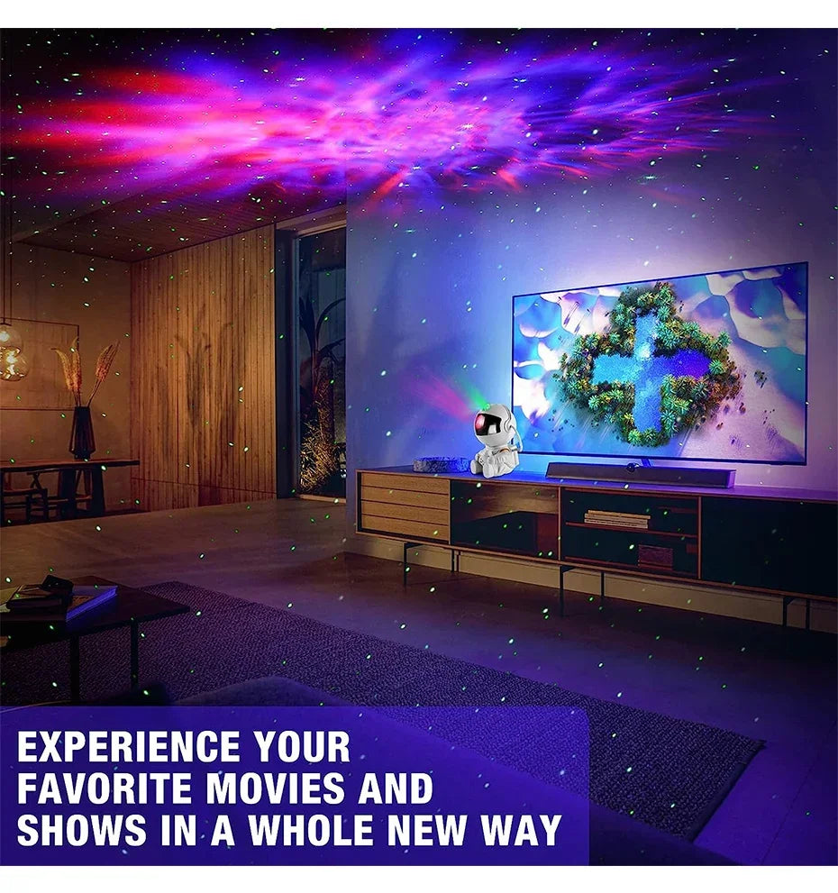 Cosmic Astronaut Galaxy Projector with 8 Nebula Modes, Starry Sky Effects, Remote Control & Ambient Night Lighting