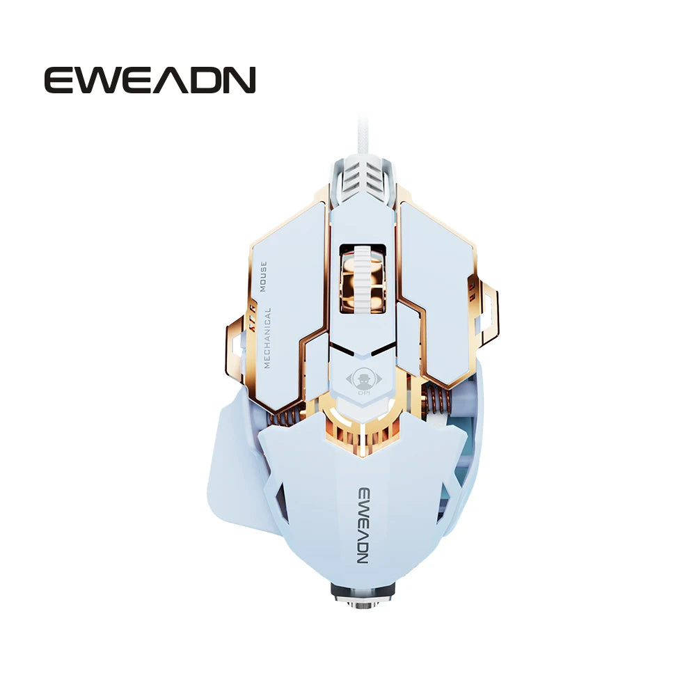 EWEADN G5 RGB Wired Gaming Mouse | Macro Function, Silent/Audible Click, Ergonomic Design for Laptop & PC