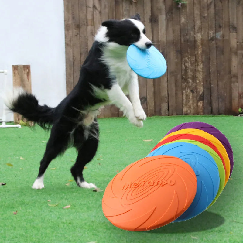 Durable Flying Disc Dog Toy - Bite-Resistant Frisbee for Outdoor Play & Puppy Training | Soft, Safe & Interactive