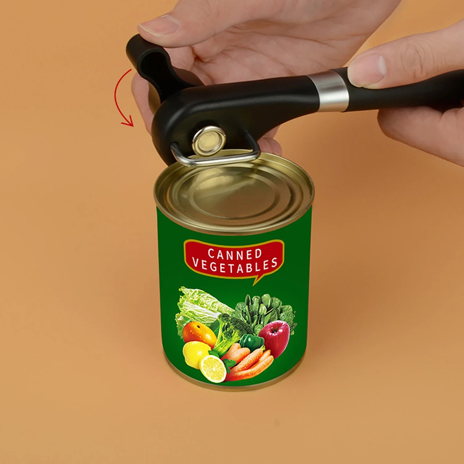 Ergonomic Safety Can Opener|SmoothEdge Manual Tin Opener for Effortless Kitchen Use