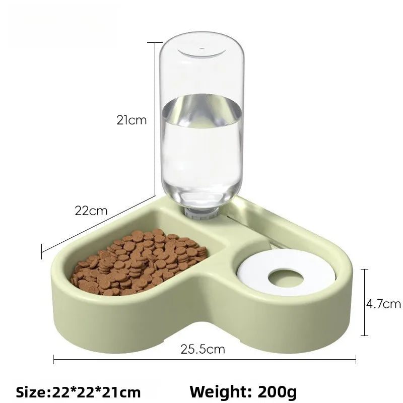 Automatic Pet Feeder & Water Dispenser | 2-in-1 Cat & Dog Bowl with Gravity Water Refill – Spill-Proof, Large Capacity Design