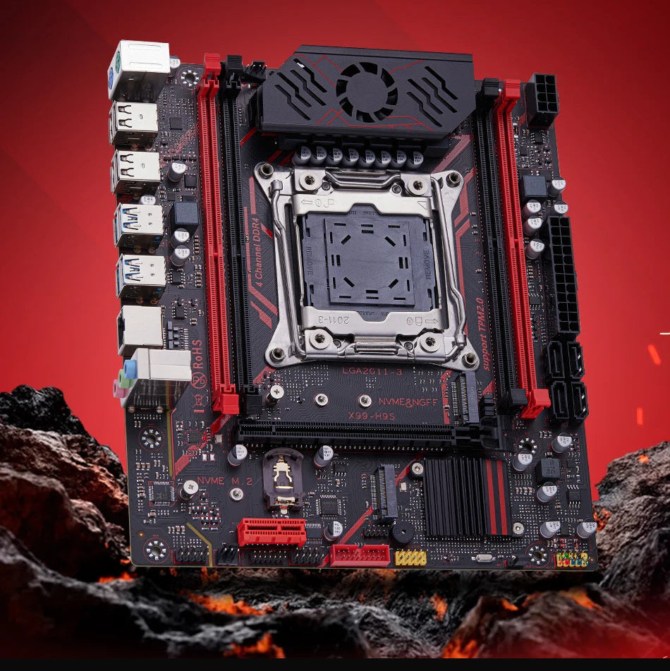 X99 Motherboard | LGA 2011-3 C612 Chipset | DDR4 | NVMe & NGFF M.2 | TPM 2.0 | 4-Channel Memory | USB3.0 & SATA3.0