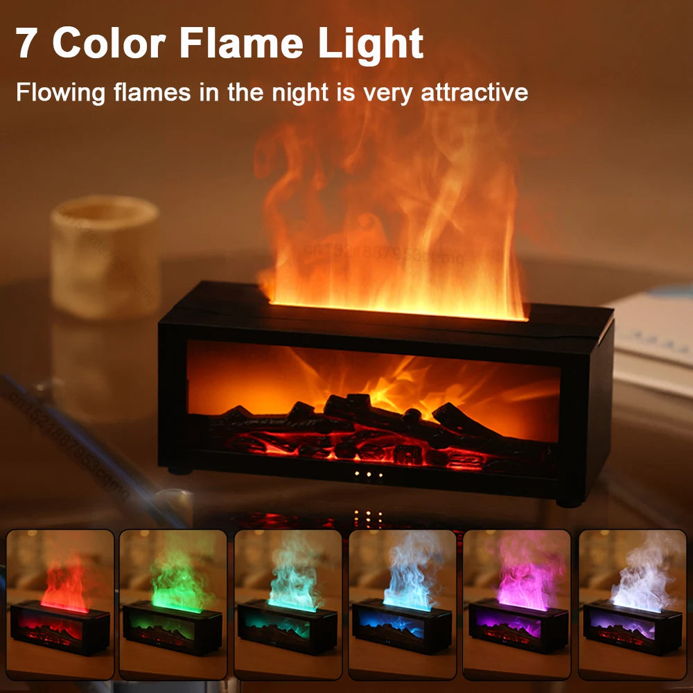 Ambient Flame Humidifier with Aroma Diffusion & LED Lighting