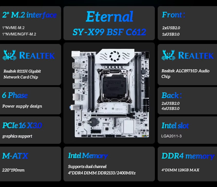 X99 Gaming Motherboard | LGA 2011-3 | Supports Xeon E5 Series | Dual-Channel DDR4