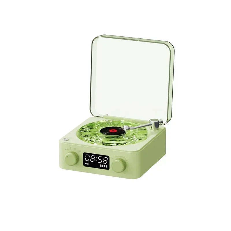 Aesthetic Retro Vinyl Turntable Speaker with RGB Glow & 360° Sound