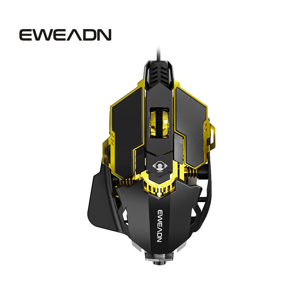EWEADN G5 RGB Wired Gaming Mouse | Macro Function, Silent/Audible Click, Ergonomic Design for Laptop & PC
