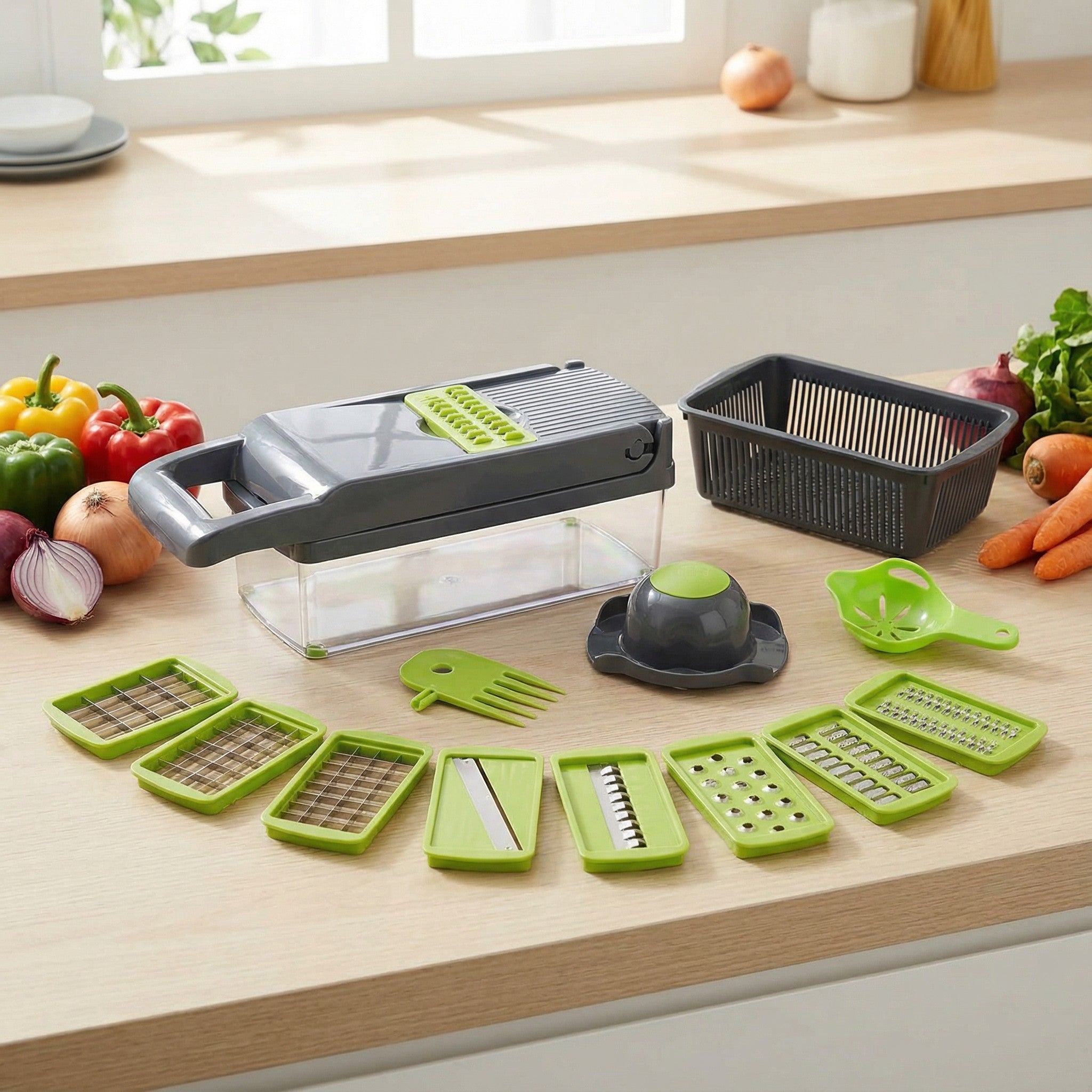 14/16 in 1 Multifunction Vegetable Chopper, Slicer, Dicer & Gater for Effortless Meal Prep