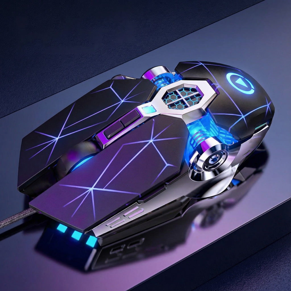 Ergonomic RGB Wired Gaming Mouse 3200DPI | Silent LED Backlit USB Optical Mouse with 6 Buttons for PC, Laptop & Gamers