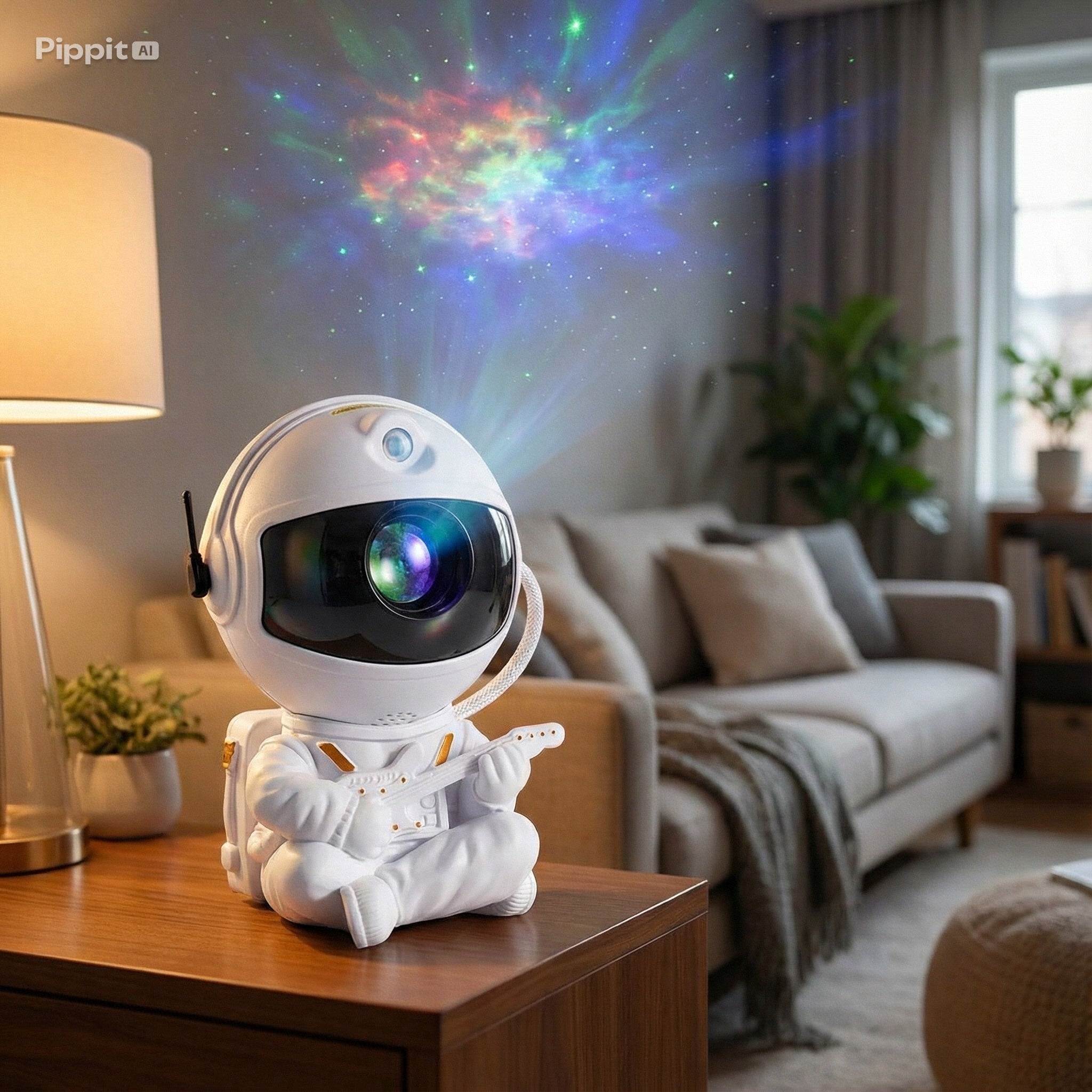 Cosmic Astronaut Galaxy Projector with 8 Nebula Modes, Starry Sky Effects, Remote Control & Ambient Night Lighting