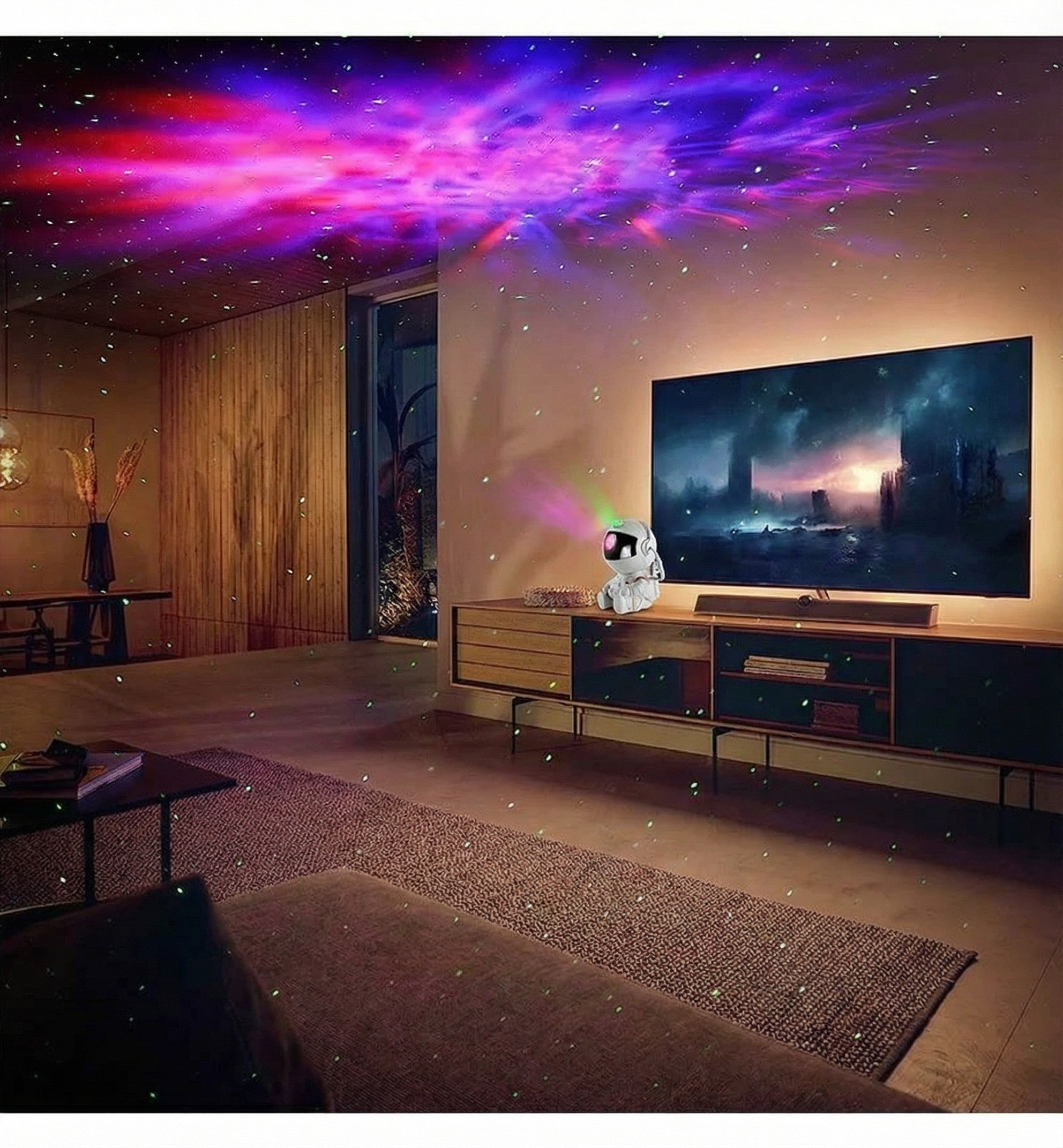 Cosmic Astronaut Galaxy Projector with 8 Nebula Modes, Starry Sky Effects, Remote Control & Ambient Night Lighting