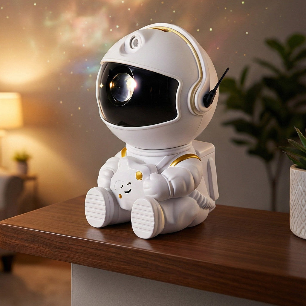 Cosmic Astronaut Galaxy Projector with 8 Nebula Modes, Starry Sky Effects, Remote Control & Ambient Night Lighting