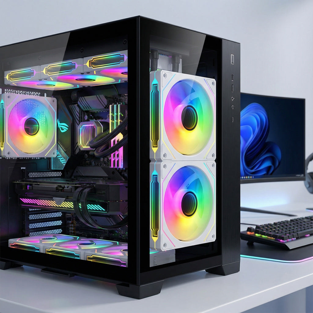 TEUCER Prism 4 PRO 120mm ARGB Fans (3-Pack) — PWM 800-2000RPM Mirror-Ring Cooling Kit