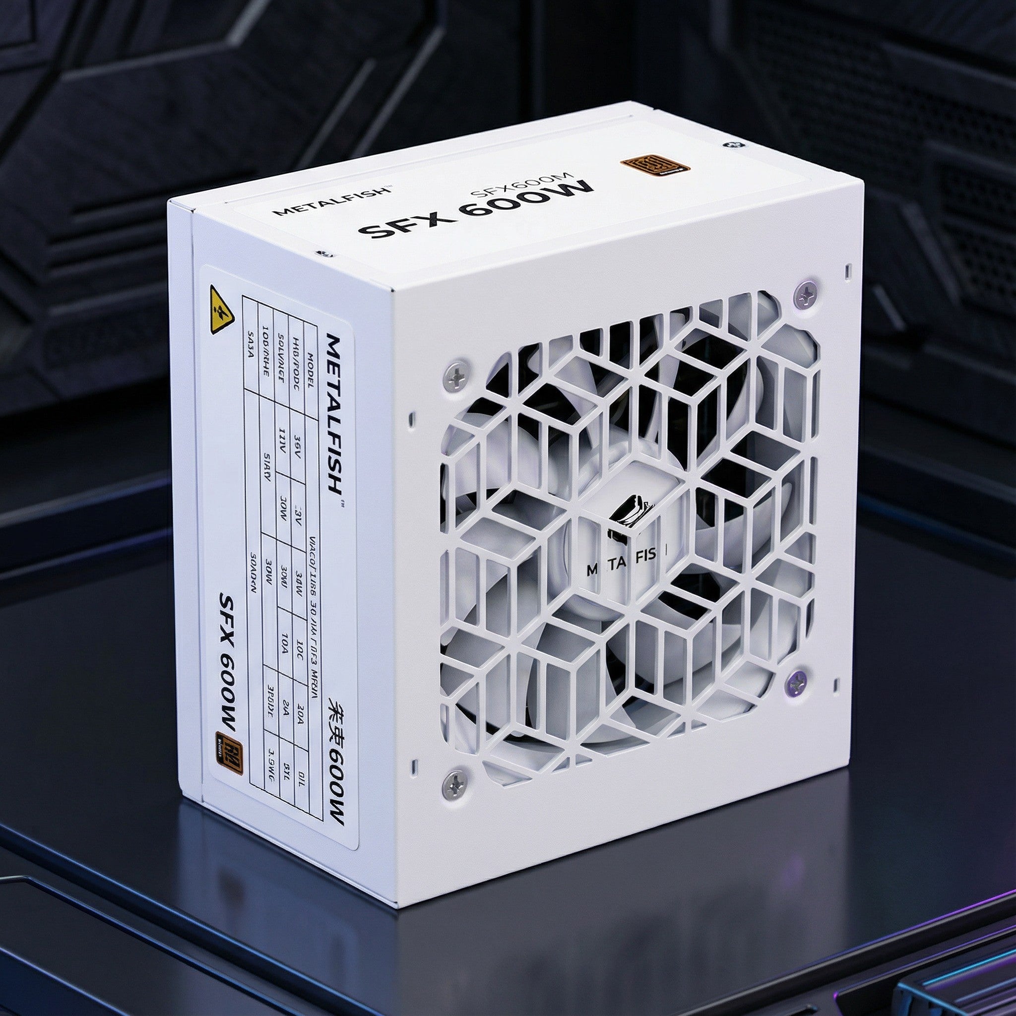 METALFISH SFX 500W / 600W White Full-Modular 80+ Bronze PSU | Silent Mini ITX Power Supply (100–240V)