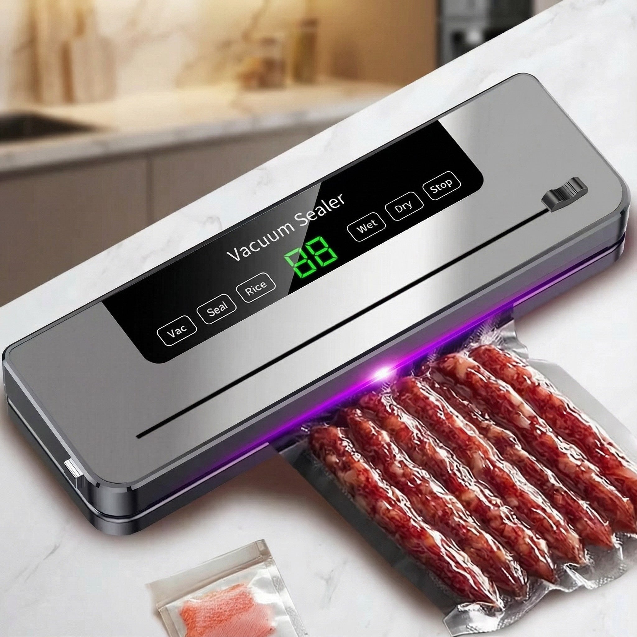 Electric Vacuum Sealer Machine – Dry & Wet Food Saver | Fresh-Lock Packaging System for Kitchen Storage
