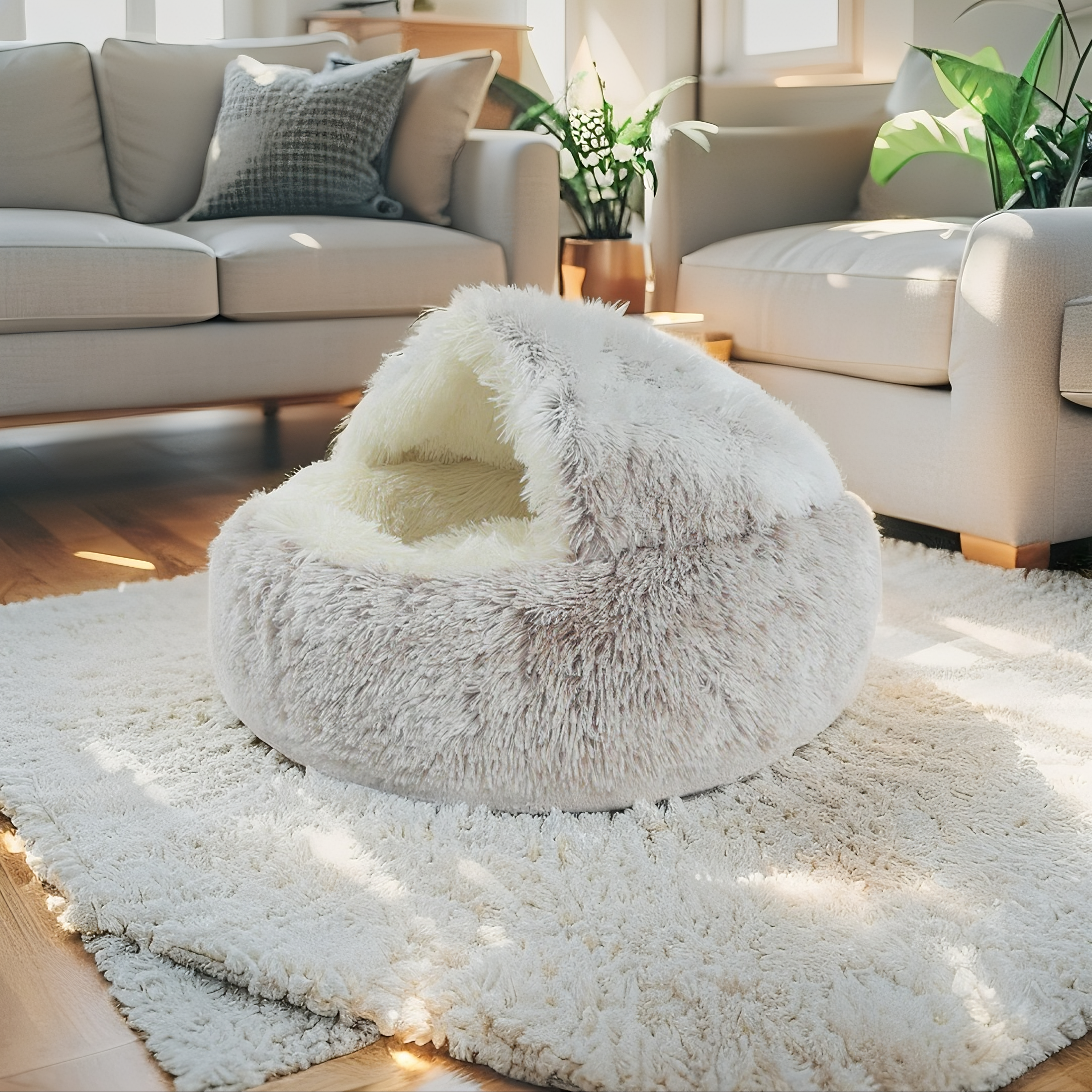 Snuggle Nest Warm Plush Cat Bed – Cozy Anti-Slip Winter Nest