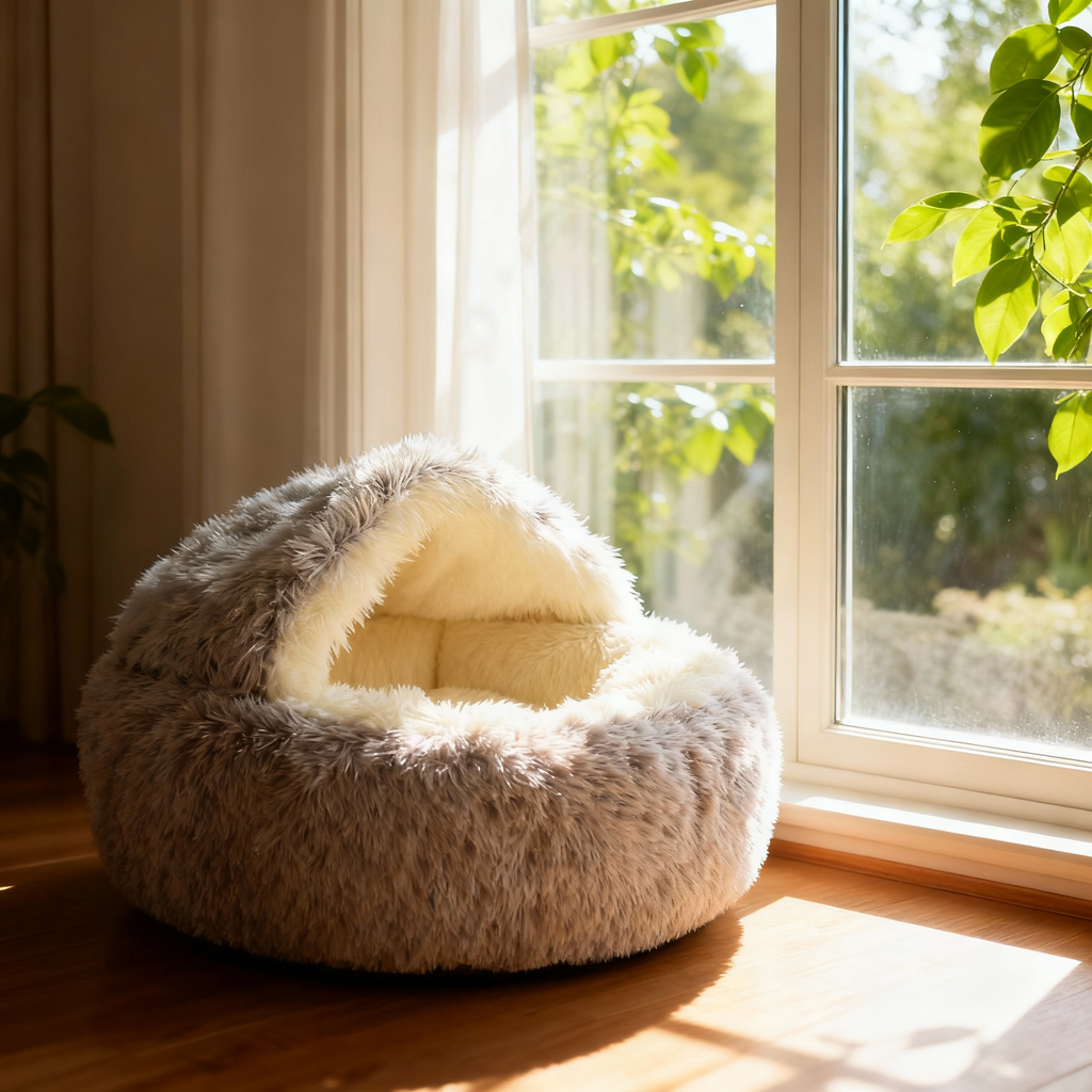 Snuggle Nest Warm Plush Cat Bed – Cozy Anti-Slip Winter Nest