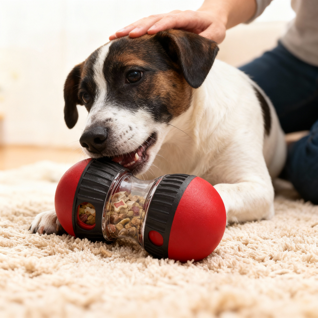 Smart Bite Interactive Food Dispensing Dog Toy – Slow Feeder Puzzle Ball