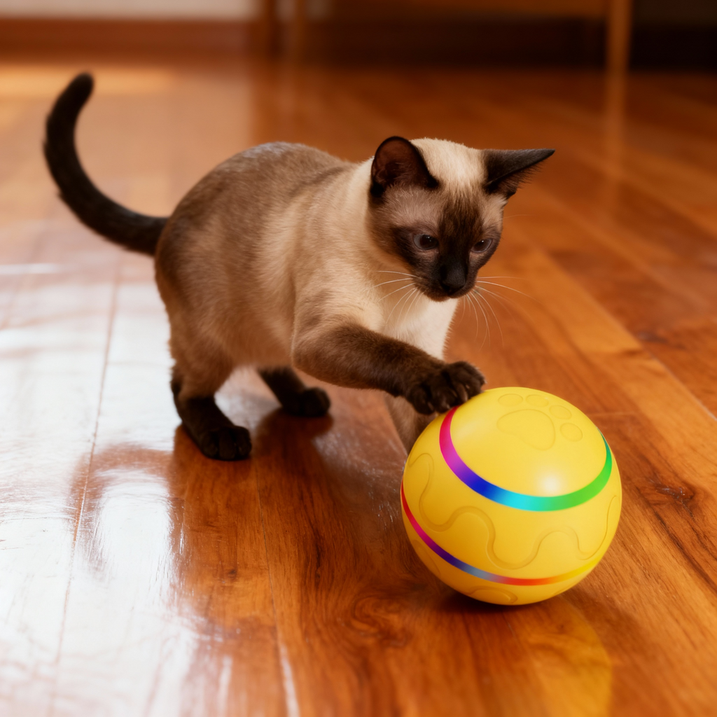 Interactive Self-Rotating Pet Ball Toy with USB Charging